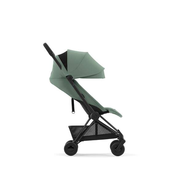Coya Matt Black Leaf Green Kinderwagen