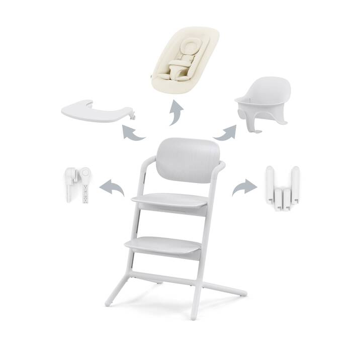 Lemo 4in1 High Chair - All White