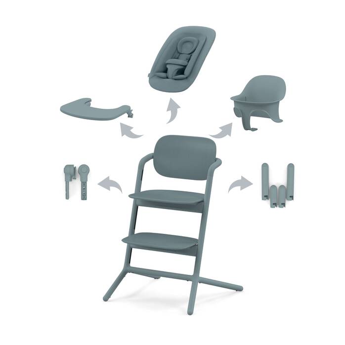 Chaise Haute Lemo 4en1 - Stone Blue