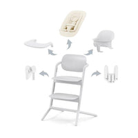 Chaise Haute Lemo 4en1 - All White - Mode Bébé Claye