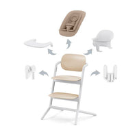 Chaise Haute Lemo 4en1 - Sand White - Mode Bébé Claye