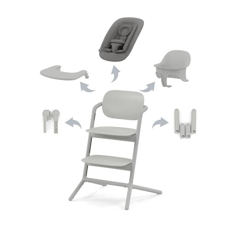 Chaise Haute Lemo 4en1 - Suede Grey - Mode Bébé Claye