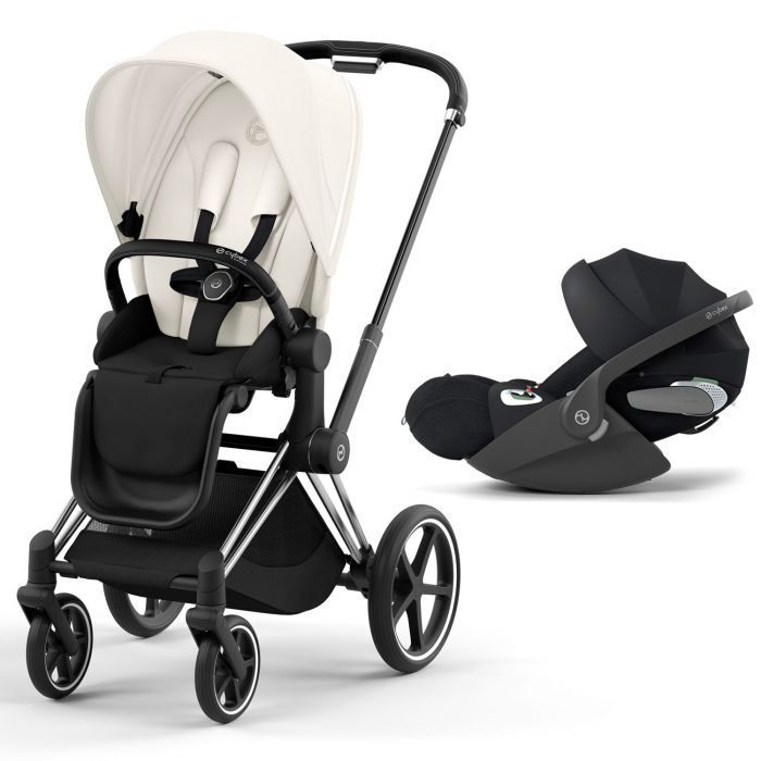 Duo Priam Chrome Black + Cloud T i-Size - Blanc/Noir - Mode Bébé Claye