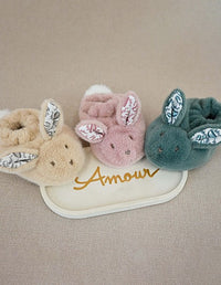 DOUDOU LAPIN - Coffret Chaussons et Doudou Vert Sauge
