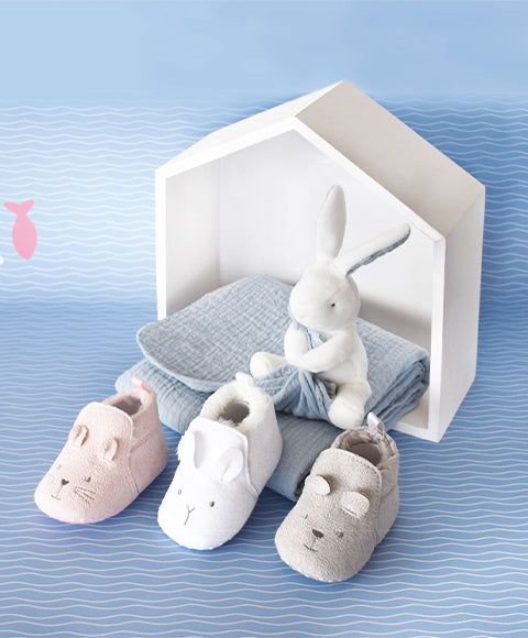 Coffret chaussons Bébé gris - 0/6 mois - Mode Bébé Claye