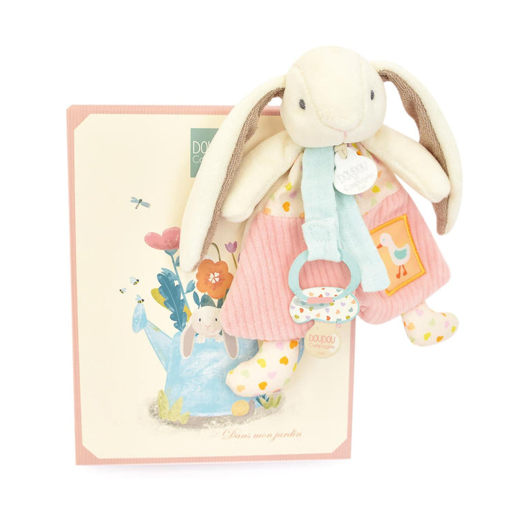 Doudou attache-sucette LAPIN CIBOULETTE - Mode Bébé Claye