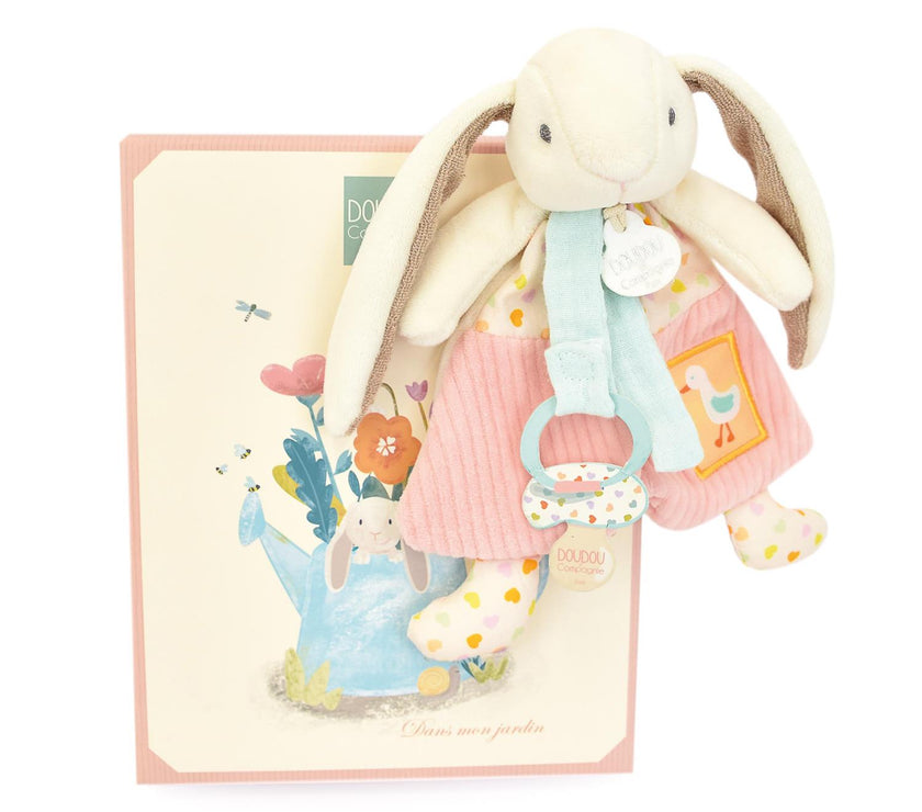 Doudou attache-sucette LAPIN CIBOULETTE - Mode Bébé Claye