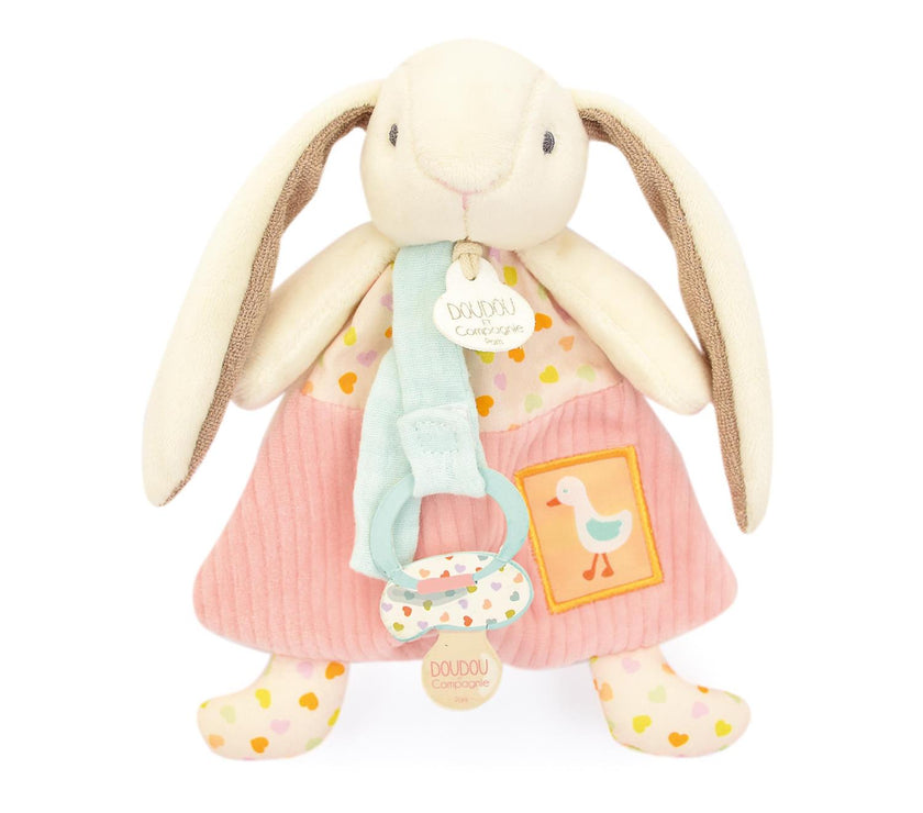 Doudou attache-sucette LAPIN CIBOULETTE - Mode Bébé Claye