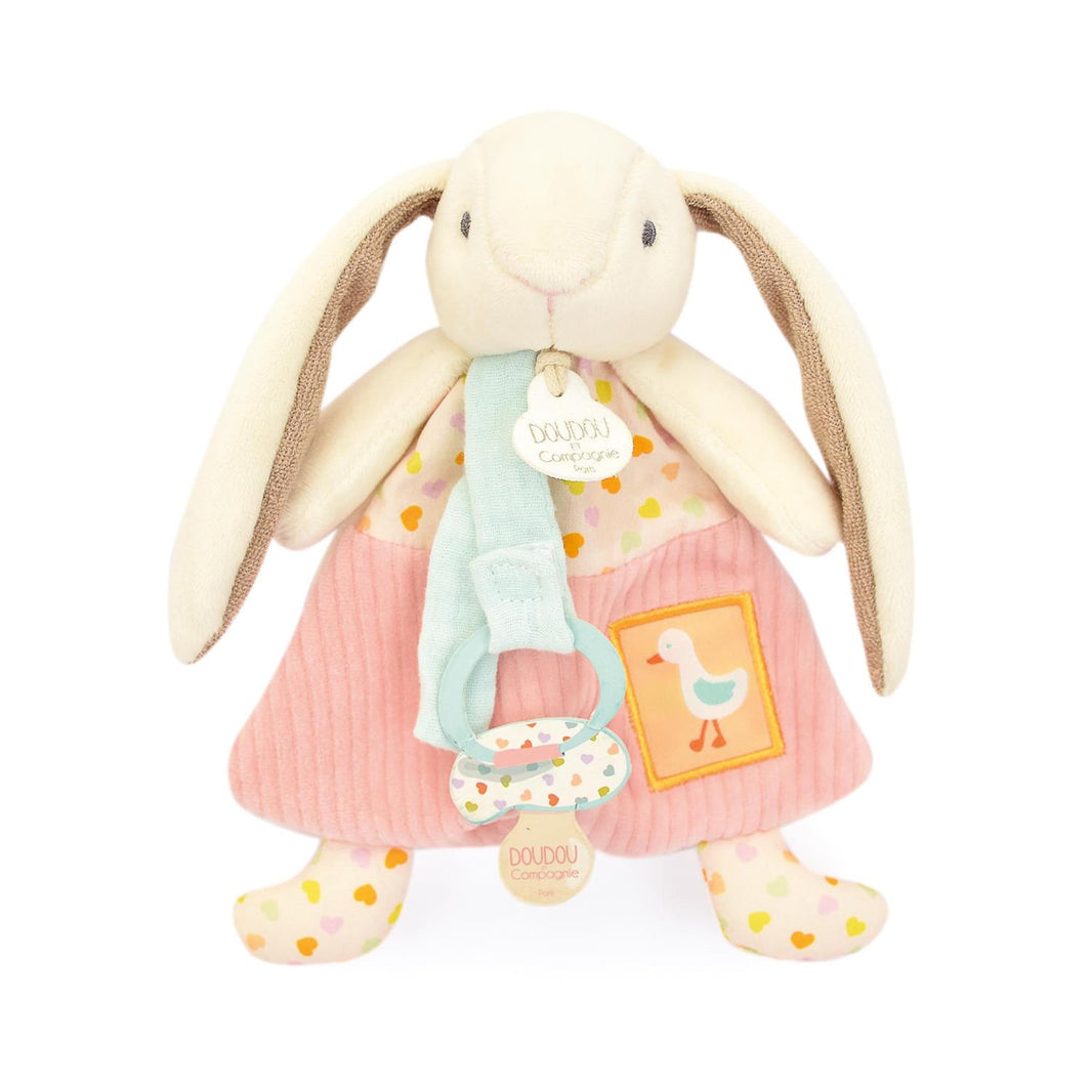 Doudou attache-sucette LAPIN CIBOULETTE - Mode Bébé Claye