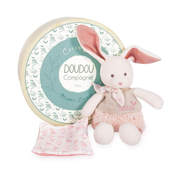 DOUDOU BOTANIC BIO - Lapin MM avec doudou ROSE 24cm - Mode Bébé Claye