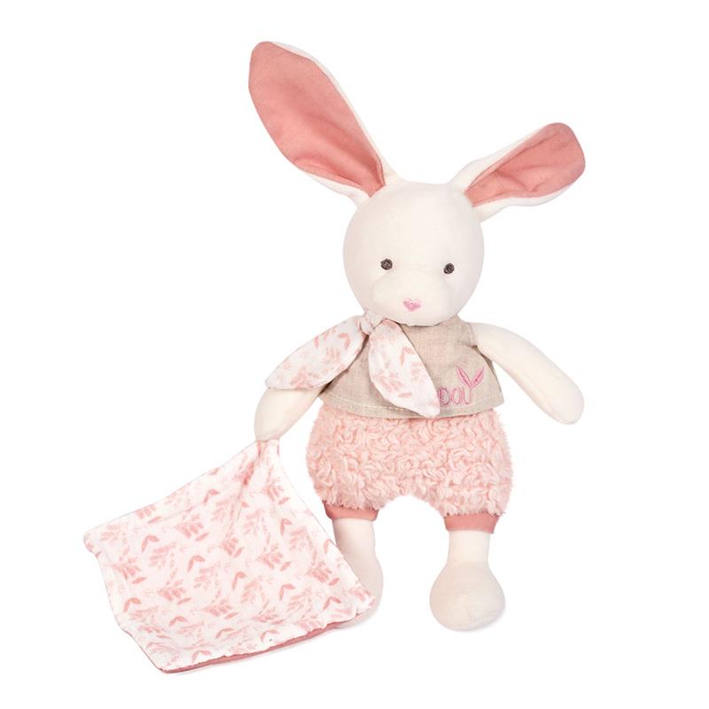 DOUDOU BOTANIC BIO - Lapin MM avec doudou ROSE 24cm - Mode Bébé Claye