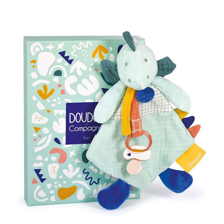 Doudou dinosaure Filou attache sucette amande - Mode Bébé Claye