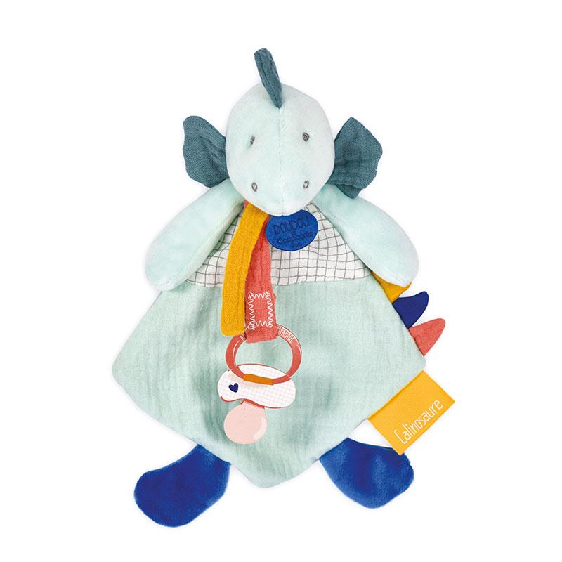 Doudou dinosaure Filou attache sucette amande - Mode Bébé Claye