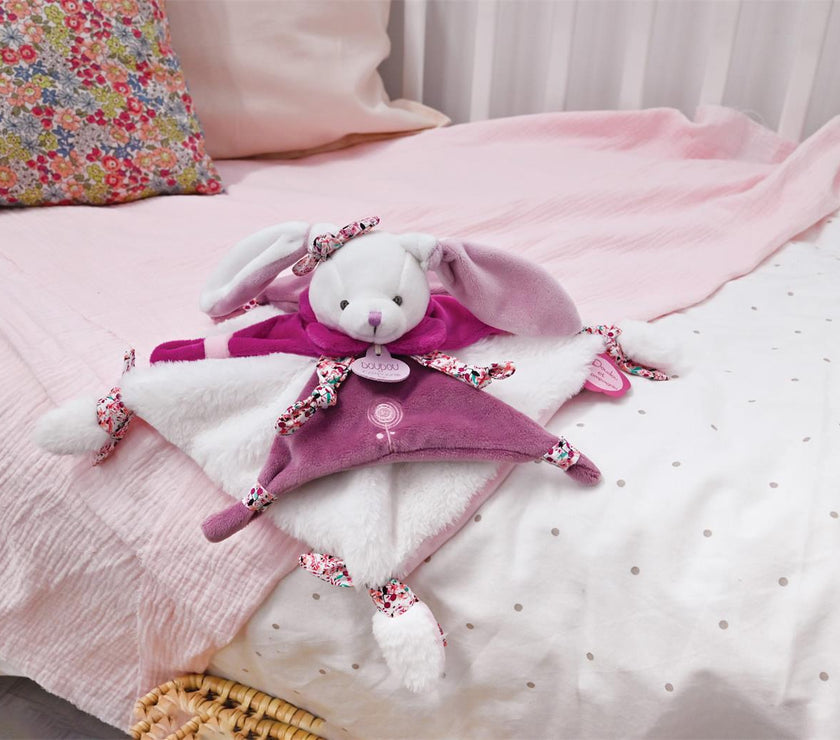Doudou Lapin Cerise  Rose - Mode Bébé Claye