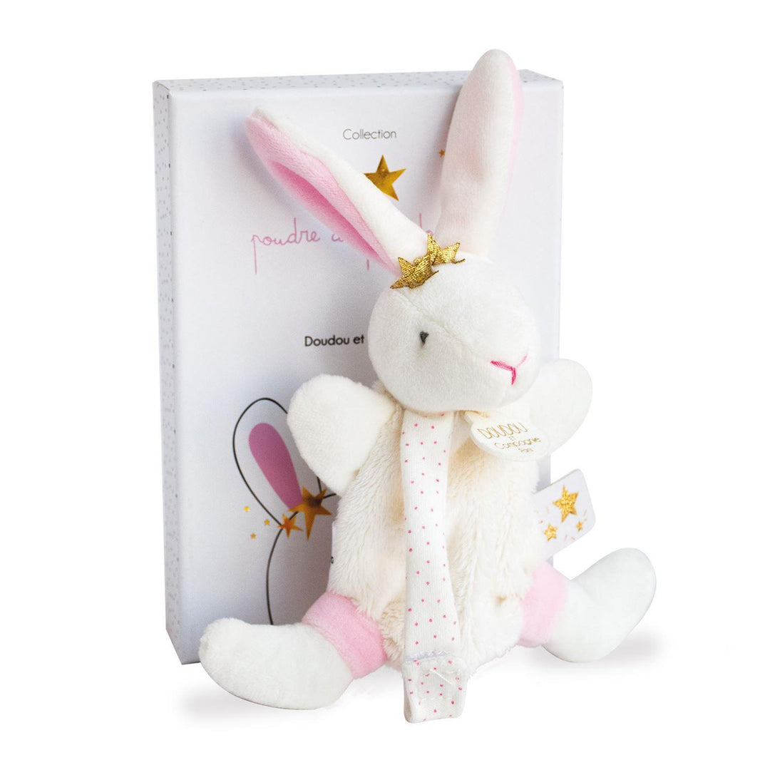 Doudou Lapin Etoile Rose avec attache-sucette - Mode Bébé Claye