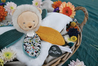 Doudou LION blanc avec pétales - BOH'AIME - Mode Bébé Claye