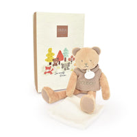 Doudou Ours marron avec mouchoir - Sweety - Mode Bébé Claye