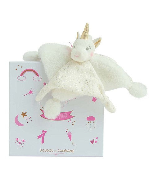 Doudou plat Licorne blanche - Mode Bébé Claye
