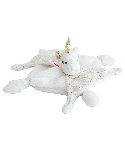 Doudou plat Licorne blanche - Mode Bébé Claye