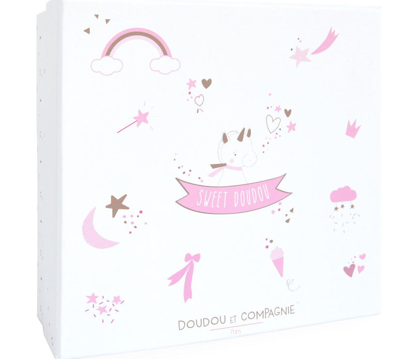 Doudou plat Licorne blanche - Mode Bébé Claye