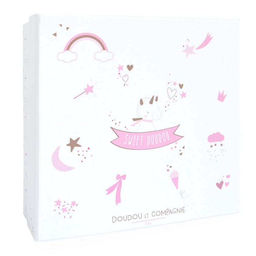 Doudou plat Licorne blanche - Mode Bébé Claye