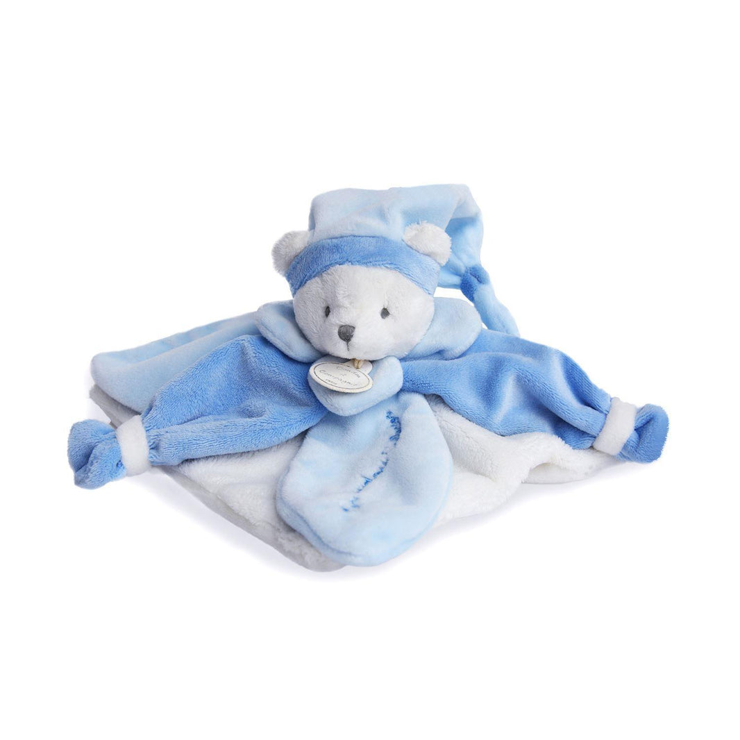 Doudou plat Ours Collector bleu - 24 cm - Mode Bébé Claye