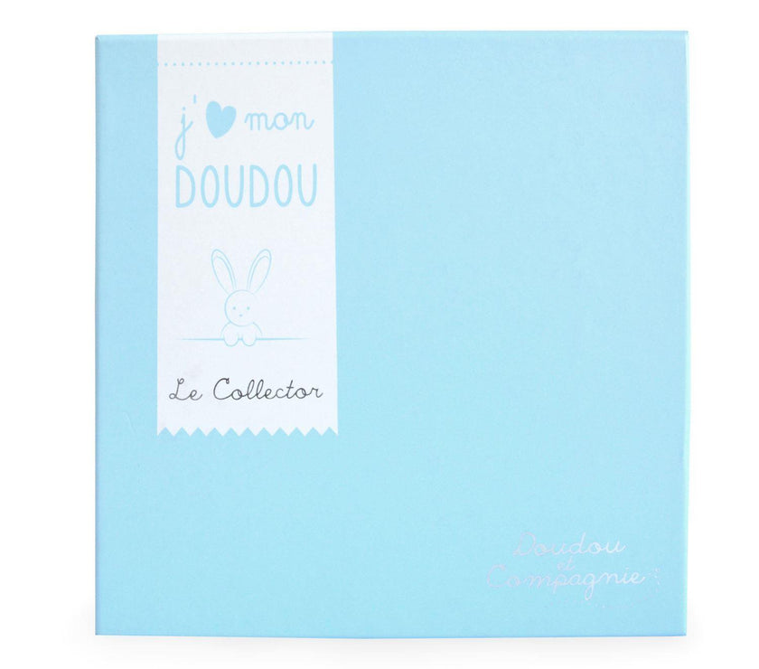 Doudou plat Ours Collector bleu - 24 cm - Mode Bébé Claye