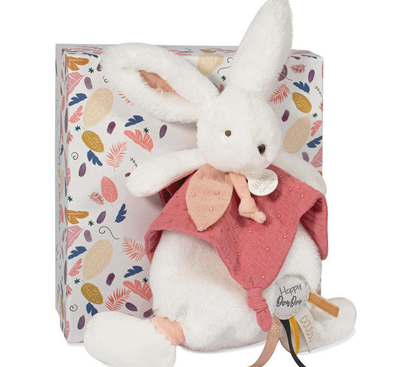 Doudou pompon blanc 25 cm HAPPY BOHO - Mode Bébé Claye