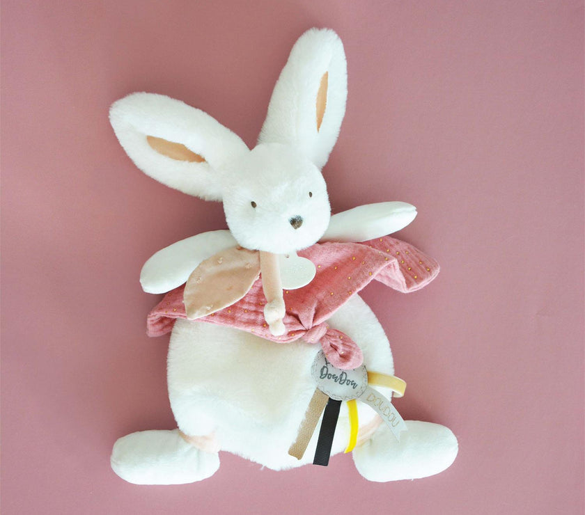 Doudou pompon blanc 25 cm HAPPY BOHO - Mode Bébé Claye