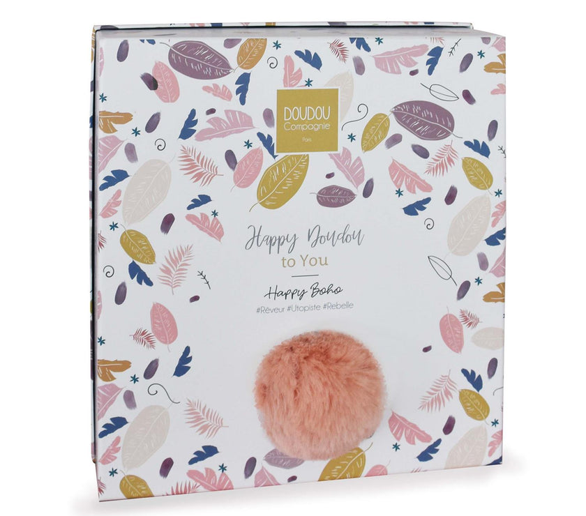 Doudou pompon blanc 25 cm HAPPY BOHO - Mode Bébé Claye