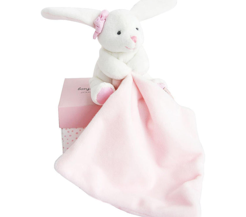Lapin Mouchoir Rose Boîte Fleur - Mode Bébé Claye