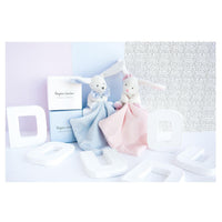 Lapin Mouchoir Bleu Boîte Fleur - Mode Bébé Claye