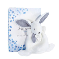 Mini Doudou  Lapin Happy Glossy Bleu - 17 cm - Mode Bébé Claye