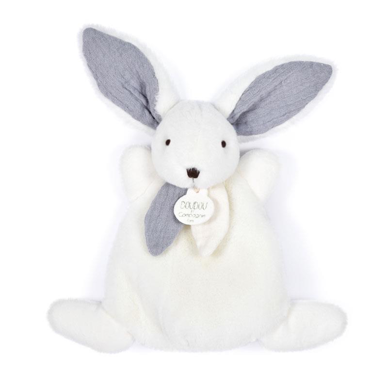 Mini Doudou  Lapin Happy Glossy Bleu - 17 cm - Mode Bébé Claye