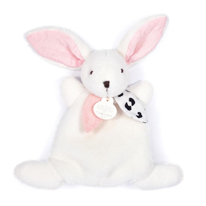 Mini Doudou Lapin Happy Glossy Rose - 17 cm - Mode Bébé Claye