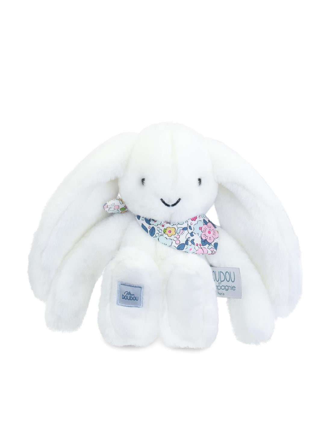 Peluche LAPIN FLEURETTE -Blanc 25 cm - Mode Bébé Claye