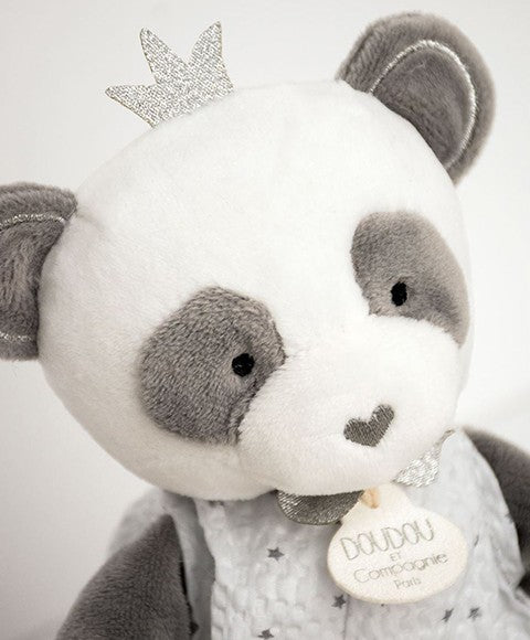 Peluche Panda gris avec doudou- Attrape-rêves - 28 cm - Mode Bébé Claye