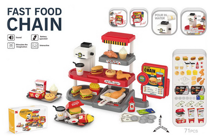 Ensemble de Jeu Fast Food - 71 Pièces