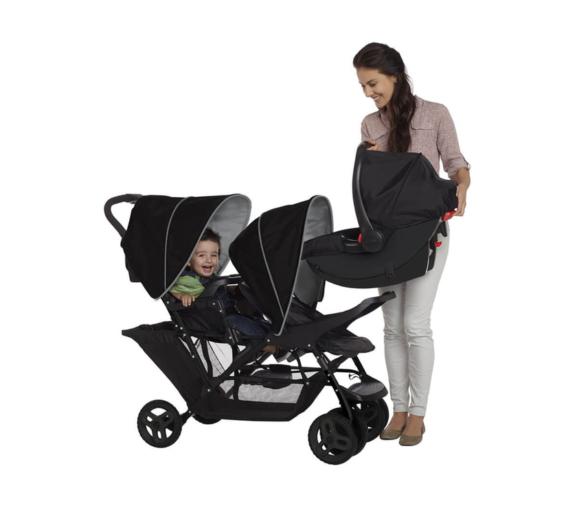 Poussette Double Stadium Duo Noir- Grey - Mode Bébé Claye