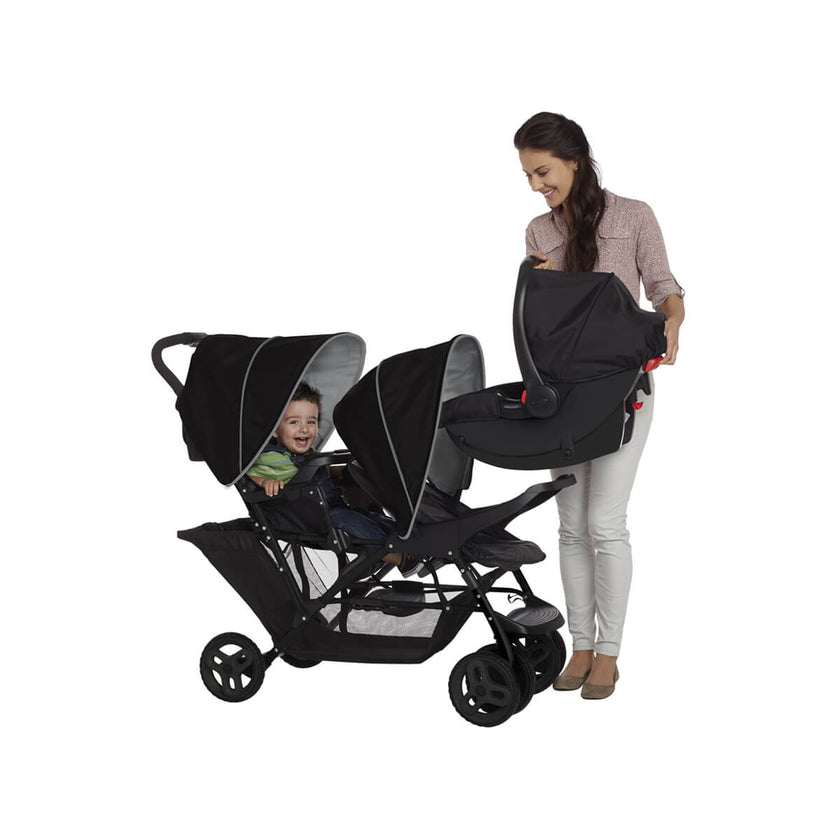 Poussette Double Stadium Duo Noir- Grey - Mode Bébé Claye