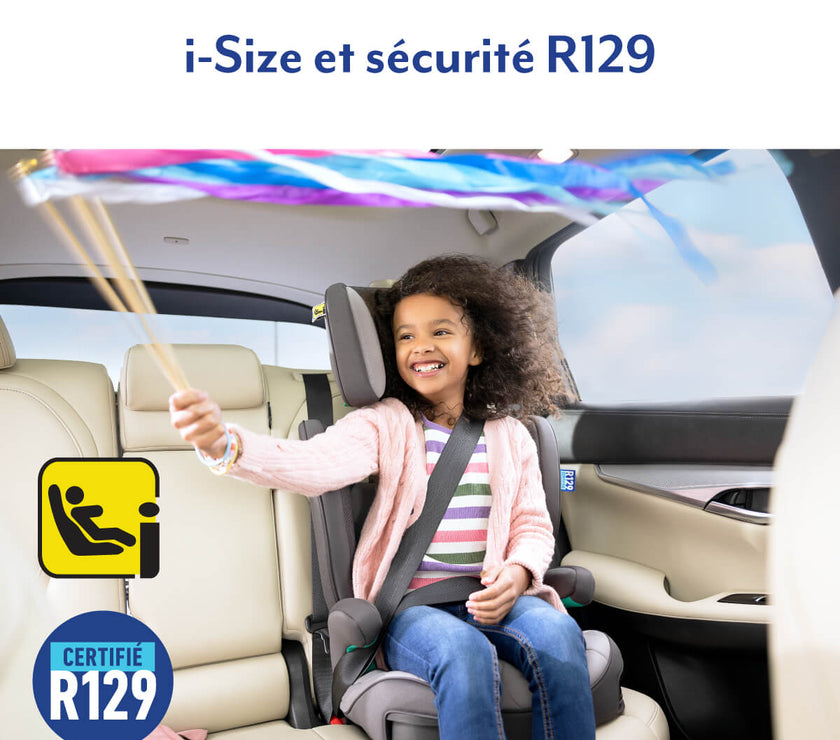 Rehausseur dossier Junior Affix™ i-Size R129 Iron - Mode Bébé Claye