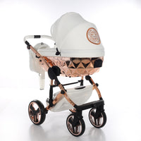 Poussette Junama Handcraft - Blanc/Or Rose