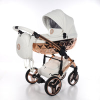 Poussette Junama Handcraft - Blanc/Or Rose