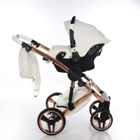 Poussette Junama Handcraft - Blanc/Or Rose