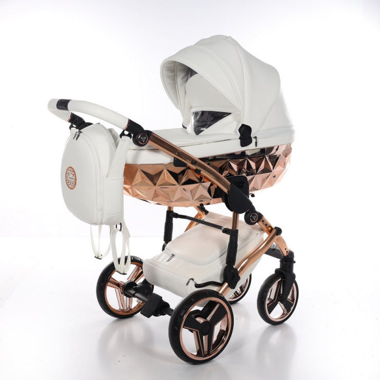 Poussette Junama Handcraft - Blanc/Or Rose