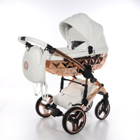 Poussette Junama Handcraft - Blanc/Or Rose
