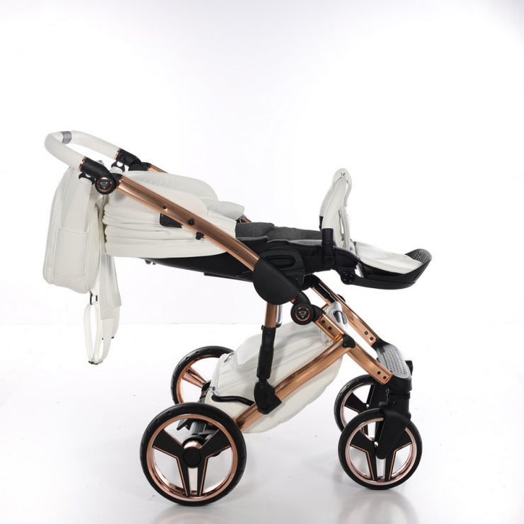 Poussette Junama Handcraft - Blanc/Or Rose