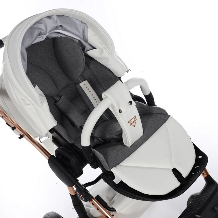 Poussette Junama Handcraft - Blanc/Or Rose