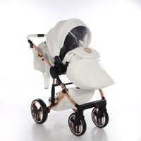 Poussette Junama Handcraft - Blanc/Or Rose