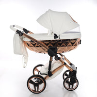 Poussette Junama Handcraft - Blanc/Or Rose
